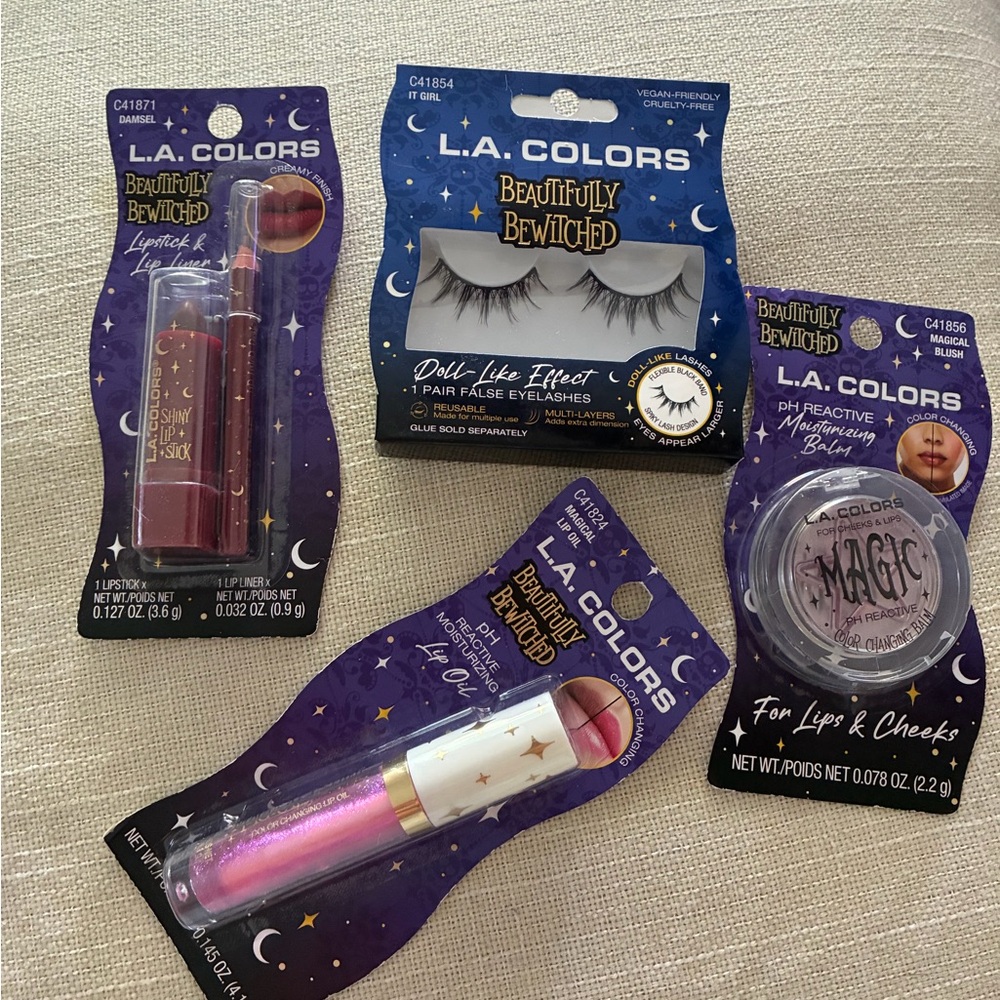 L.A. COLORS Magic pH-Reactive Moisturizing Balm- 4 pc. Makeup bundle, NWT